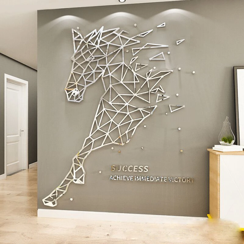 

Simple line horse Acrylic Wall stickers 3d DIY Home decor Living room Mirror wall sticker Fashion Creativity Room decor