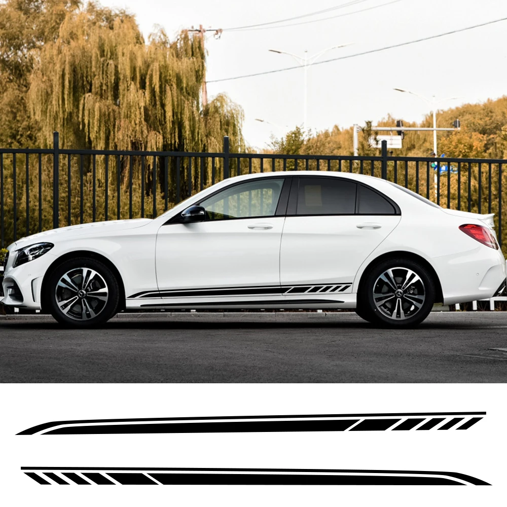 Car Side Stripe PVC Stickers For Mercedes Benz W205 W204 W203 W212 C Class C180 C200 C300 C63 Vinyl Styling Tuning Accessories