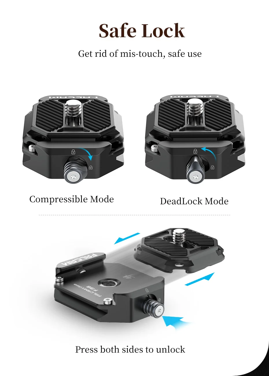 Ulanzi FALCAM F38 Universal Gimbal Arca Swiss Schnellwechselsystem Schnellwechselplatte Klemme Schnellschalter für DSLR-Kamerastativ – Detail 7
