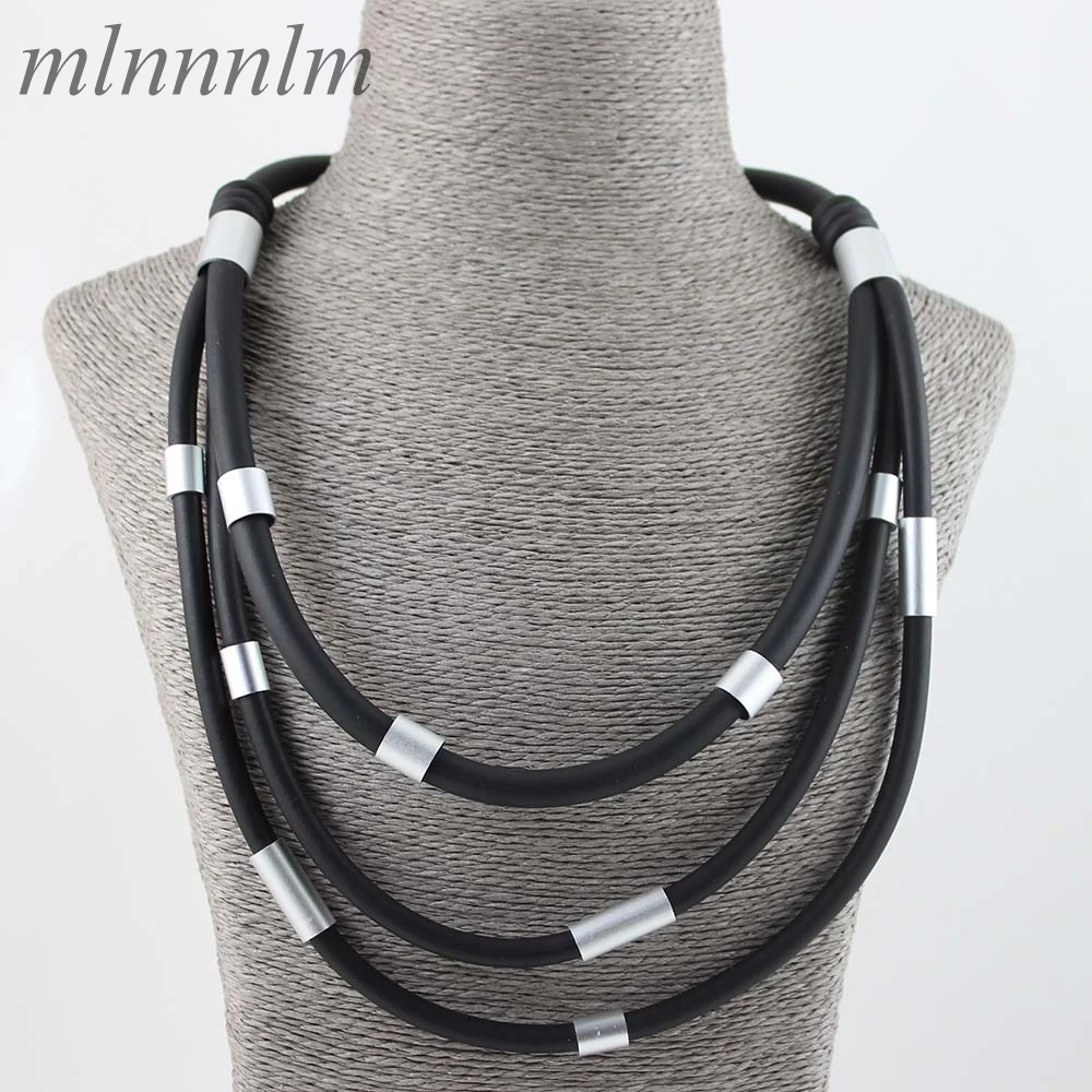 Office Lady jewelry series women handmade Pipe retro soft foam aluminum tube necklace is lucky necklace