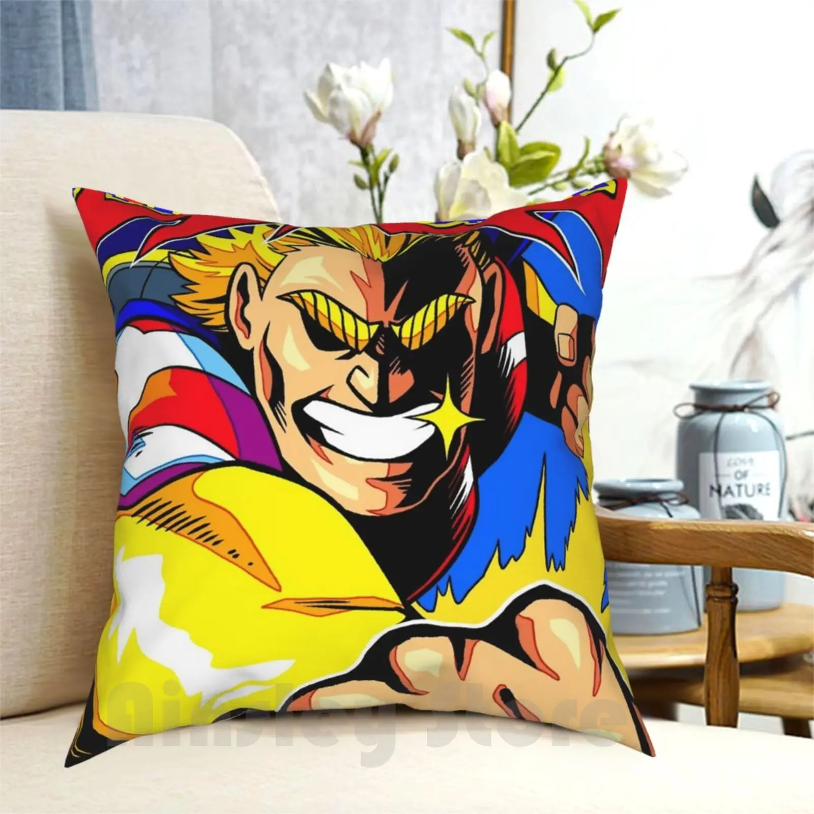 All Might Anime Poster ( With Quote Signature ) Pillow Case Printed Home Soft DIY Pillow cover All Might Boku No Hero