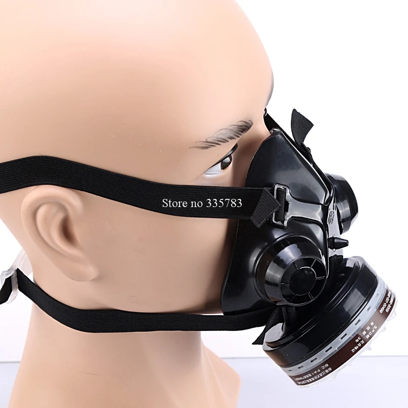 New Industrial Dust Gas Mask Respirator Chemical Gas Filter Half Face Mask For Painting Organic Vapours Work Safety