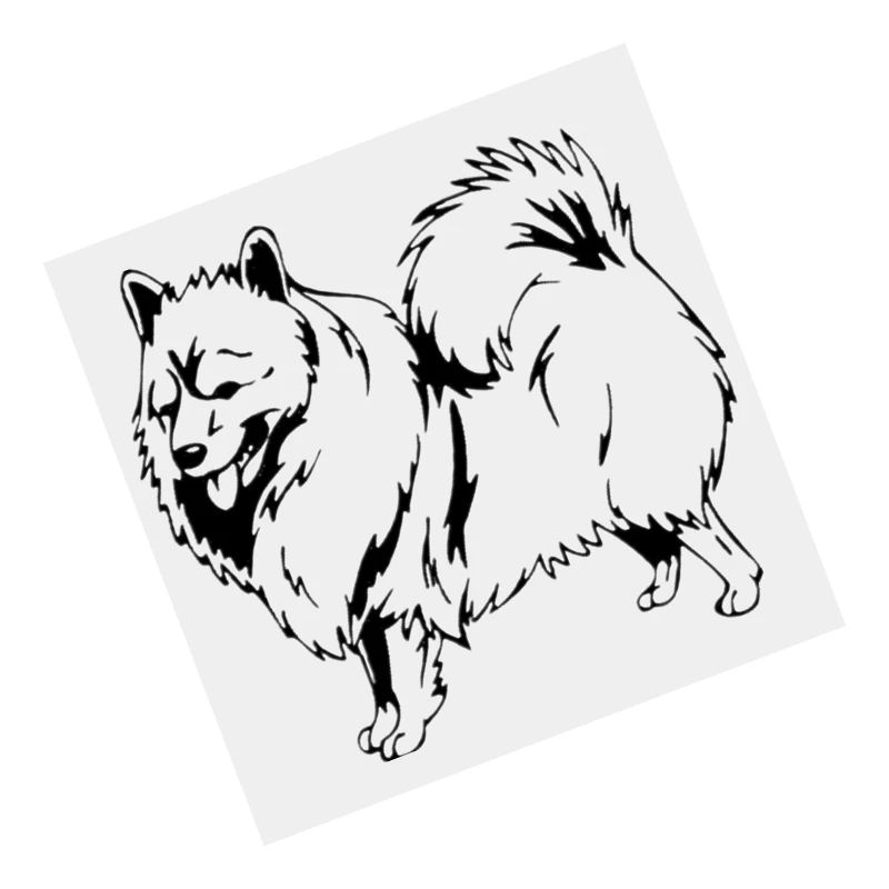 

31343# Black Transparent Die-Cut Vinyl Decal German Spitz Dog Car Sticker Waterproof Auto Decors on Bumper Rear Window