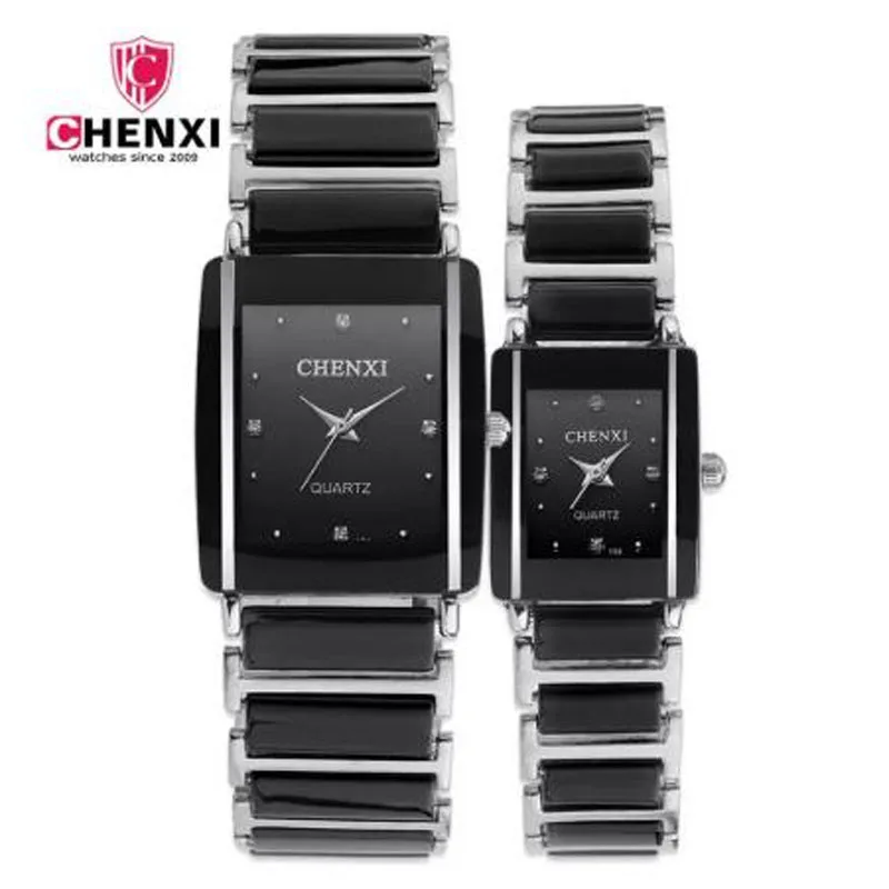 

CHENXI Couple Watch Fashion Simulated Black Ceramics Quartz Wristwatches Casual Men Women Watches Relogio Masculino Reloj Mujer