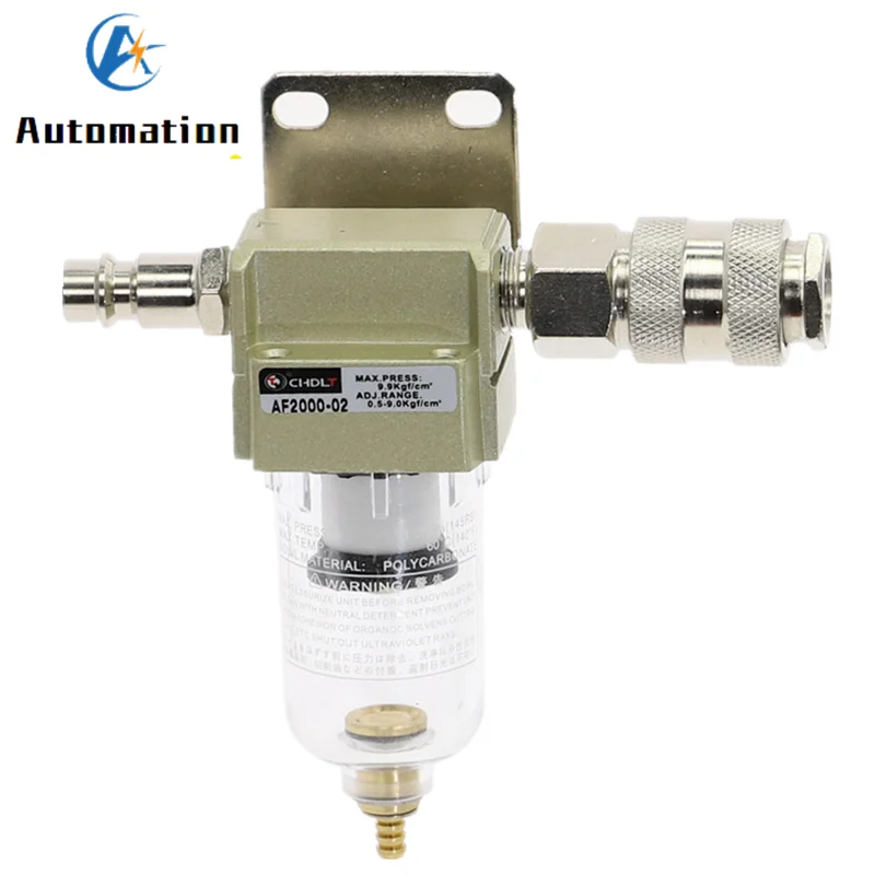 Compressor de ar comprimido gêmeo, armadilha para filtro de água linearia de 1/4 "w, acessórios pneumáticos para ue