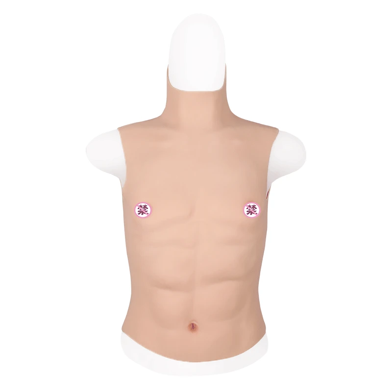 High Collar Half Body Muscle Suit Strong Man Muscle Type Cosplay 8 Pieces of Abdominal Muscle Fake Silicone Fake Chest Muscle