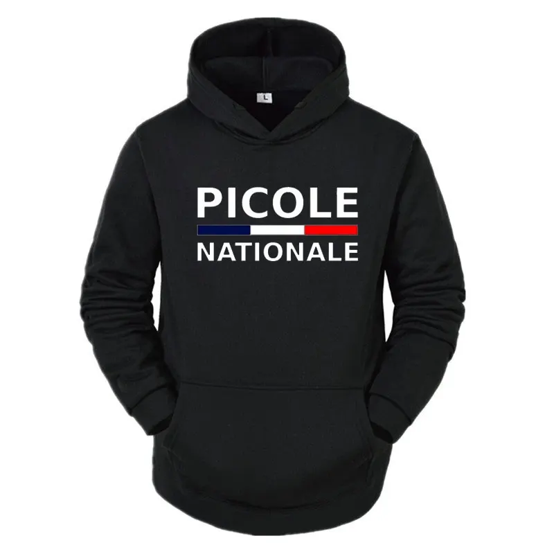 Picole Nationale Hoodie Kawaii 루스 코튼 심플 기발한 프린트 맨 가을 플러시 트렌디 루스 풀오버 솔리드 까마귀