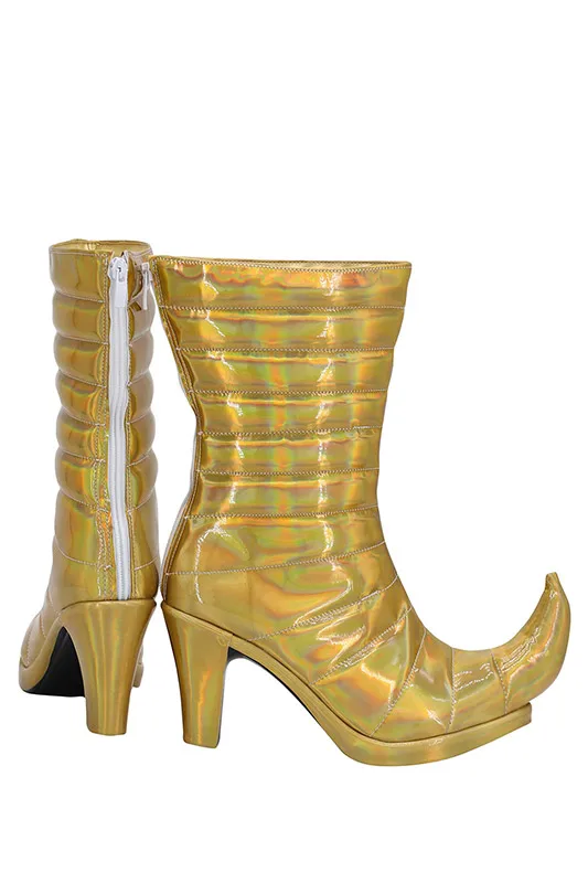 Homens e mulheres Dio Brando Sapatos de Cosplay, Botas Anime, Amarelo Dourado, Acessório Trajes de Halloween, Custom Made