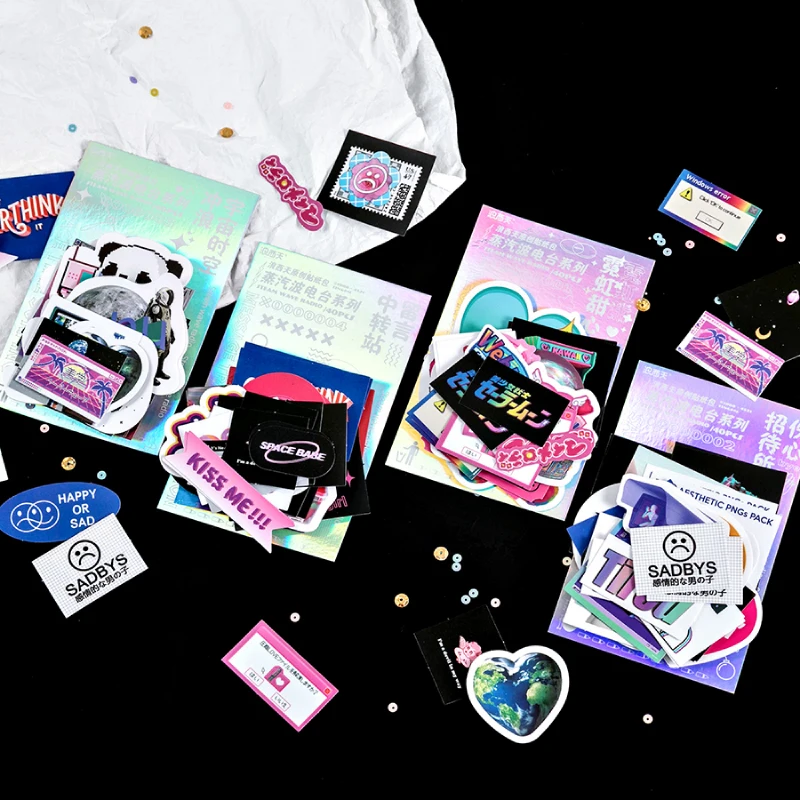 40pcs Vaporwave INS Style Deco Stickers Aesthetic Cool Astronaut Stickers Bullet Journaling Accessories Scrapbooking Stationery