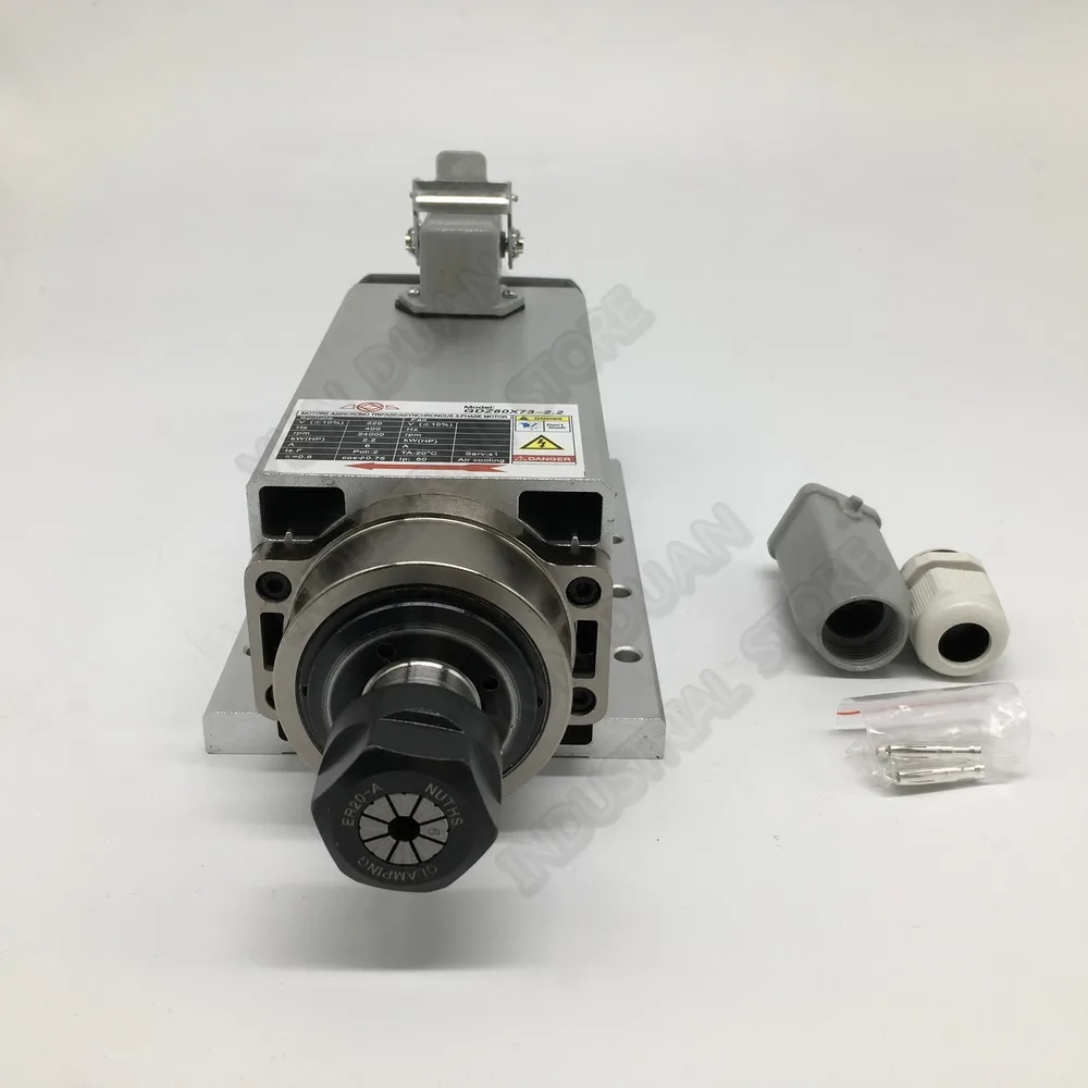 3.5KW 220V 18000RPM ER20 AC Spindle Motor Air Cooled Kit Fan Mounting Bracket Flange & Spindle Inverter  & ER20 Collet