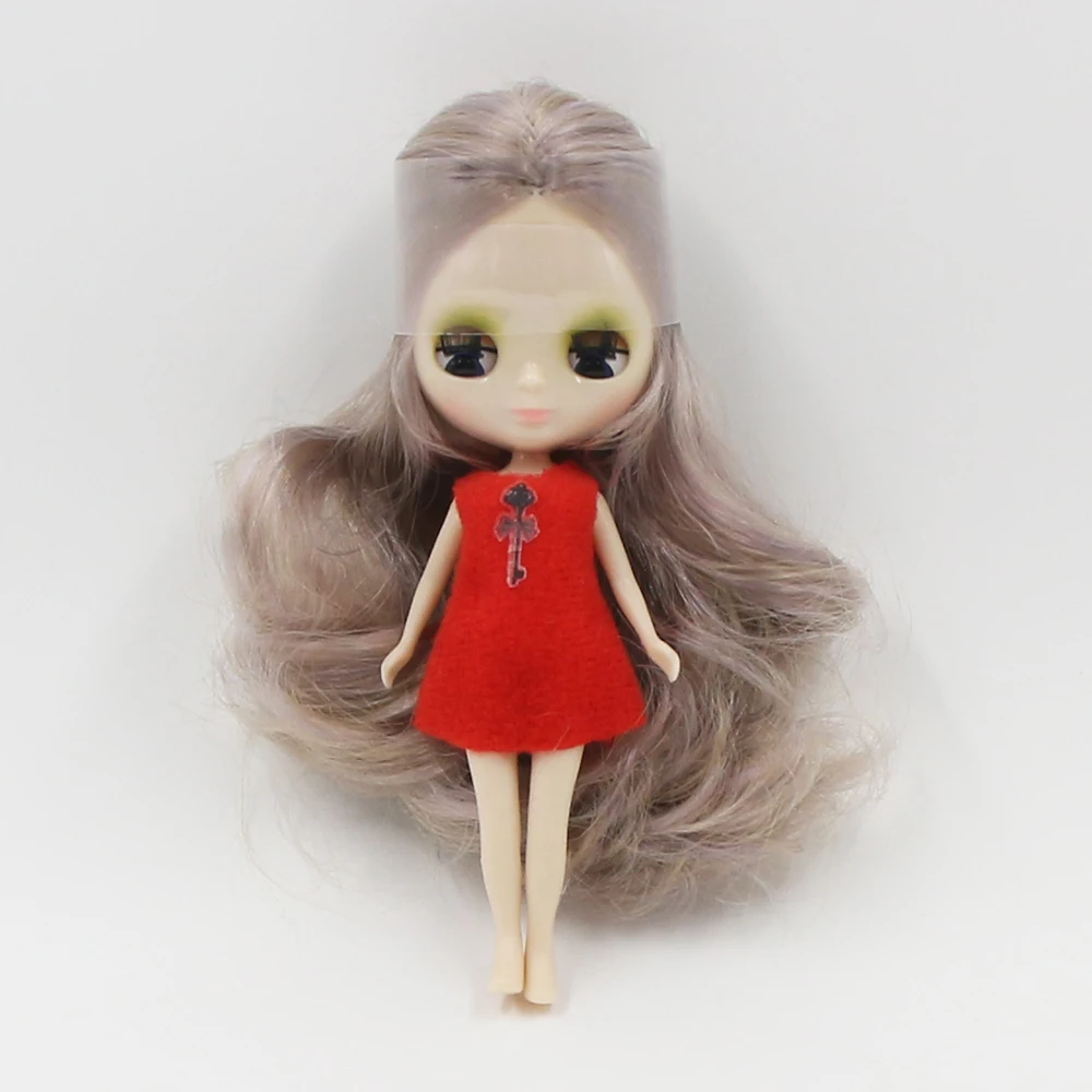 ICY DBS Blyth Mini muñeca 10CM cuerpo Normal DIY juguete lindo DOlls para niñas vestido aleatorio