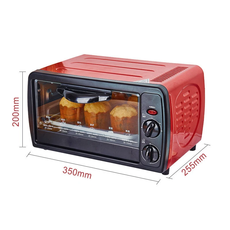 12l casa forno elétrico durável mini inteligente cronometragem multifuncional cozimento de frutas secas churrasco pão cozimento