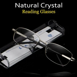 Finished Anti-scratch Natural Crystal Reading Glasses for Men Women Anti-fatigue Glass Lense Presbyopic Eyewear Diopter 1.0 To 4