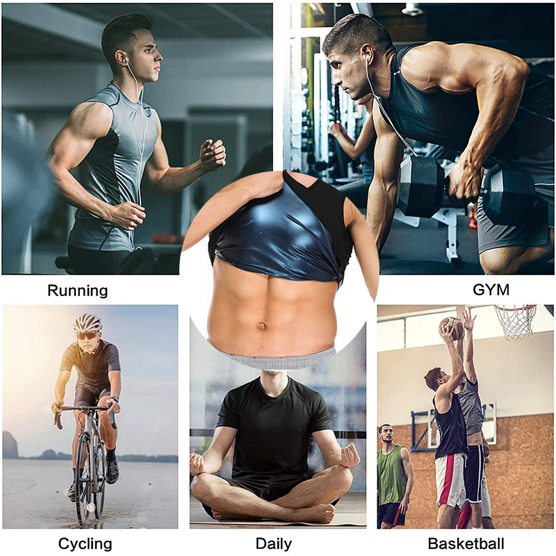 Sauna Workout Shapewear Men Women Thermal Sportswear Gynecomastia Compression Tank Top Sweat Vest Fitness Body Shaper Shirt