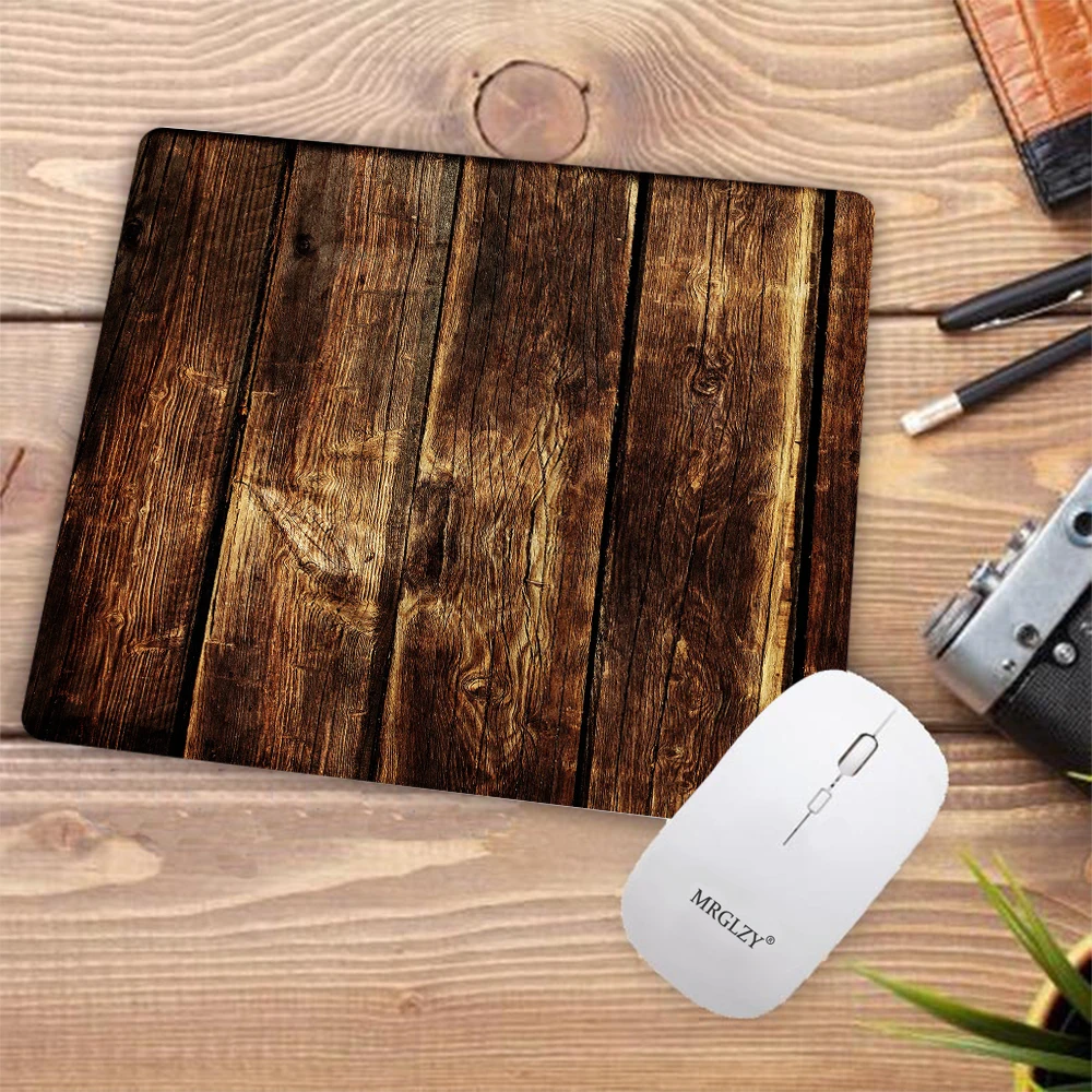 Wood Grain Creativity Mouse Pad Notebook Play Mat Table Mat Slipmat Mouse Small Ergonomic 22x18 Mini Mouse Desktop for Computer