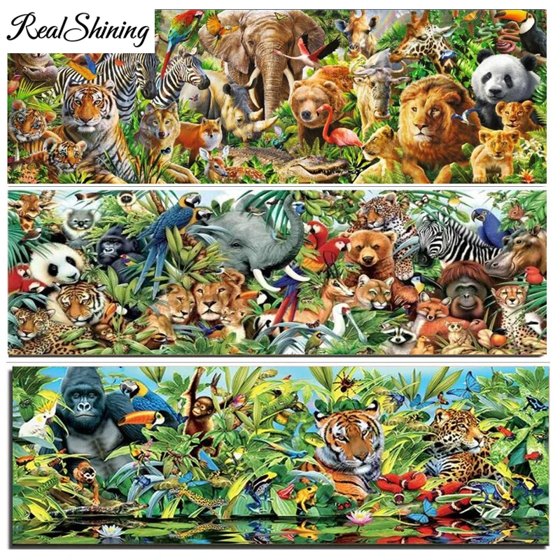 

Large 5d DIY Diamond Painting african wild animals Landscape Cross Stitch Mosaic diamond embroidery bead mural pictures FS6815