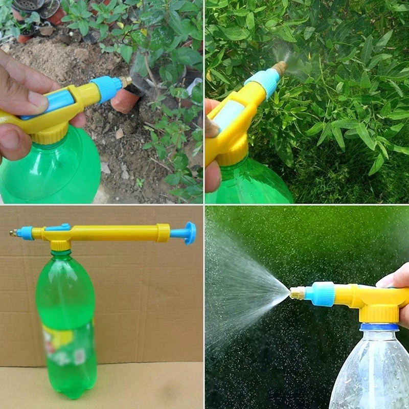 High Pressure Air Pump Manual Sprayer Adjustable Drink Bottle Spray Head Nozzle Garden Watering Tool Universal Beverage Bottle