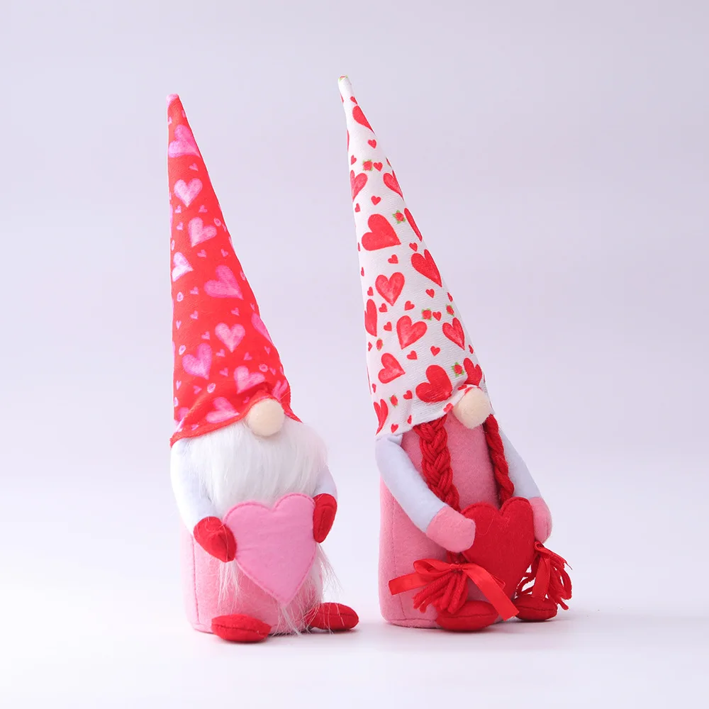 น่ารัก Faceless ตุ๊กตาน่ารัก Nordic สวีเดน Tomte Elf ตุ๊กตา Holding Heart Decor วันวาเลนไทน์ที่ดีที่สุดของขวัญตกแต่งบ้าน2021ใหม่