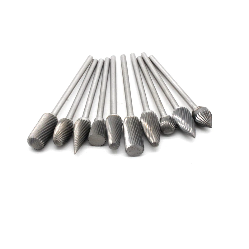 10Pcs Tungsten Carbide Milling Cutter Rotary Tool 2.35MM Shank Metalworking Jewelry Drills Bit