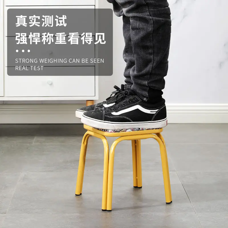 Modern Household Padded Stool Living Room Round Bench Coffee Table Step Stools Student Dormitory Solid Color Small Low Chairs