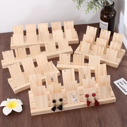 Wooden Jewelry Organizer Earrings Holes Hanger Display Stand Storage Holder Nature Wooden Base for Jewelry Shop Decoration