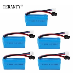 7.4V 1200mAh Li-ion battery 14500 SM for Electric Toys water bullet gun toys 7.4V Rechargeable Battery for Vehicles RC toy