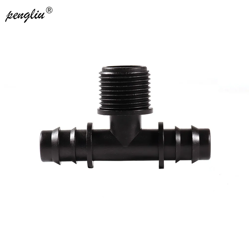 

DN16 Male Tee Connectors Drip Irrigation Water Pipe garden irrigation change into 1/2 inch Connectors 10pcs-pack IT255