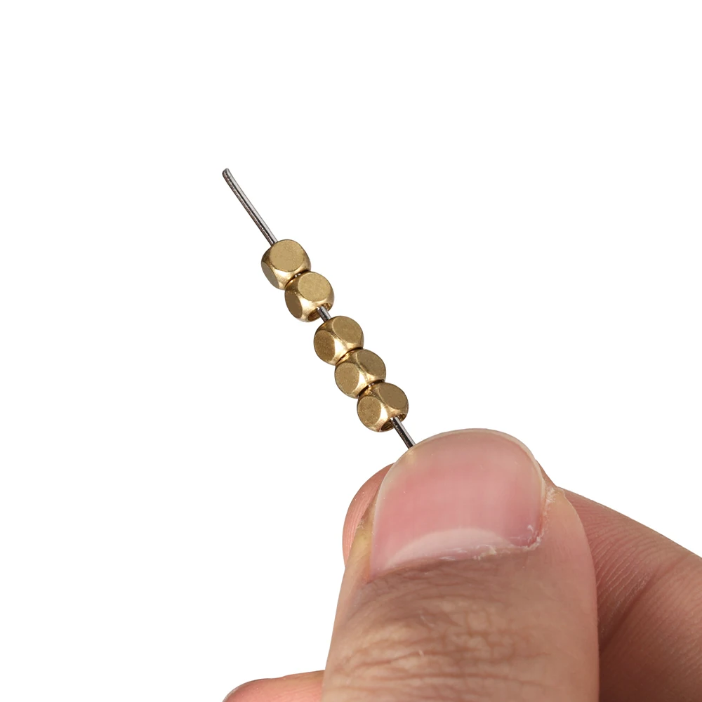 100pcs Brass Cube Square Spacer Beads 1.5mm-5mm Loose Charm Bead for DIY Bracelets Necklaces Jewelry Making Accessories Supplies