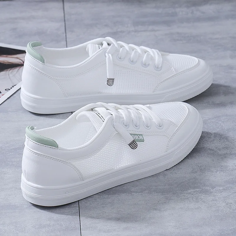 Vulcanized Women's Shoes Leisure Sports Shoes Spring and Summer Breathable Knitted Shoes Fashion Flat Sports Shoes