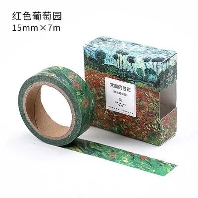 Journamm 1.5cm*7m Van Gogh Series Washi Tape for Scrapbooking Deco Junk Journal school Masking Tape Creative Stationery