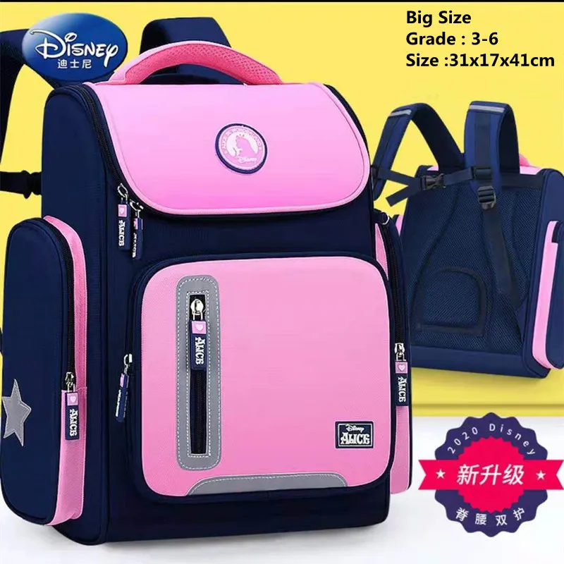 Disney Mickey School Bag For Boys Girls Star War Alice Princess Primary Student Shoulder Backpack Large Capacity Birthday Gifts