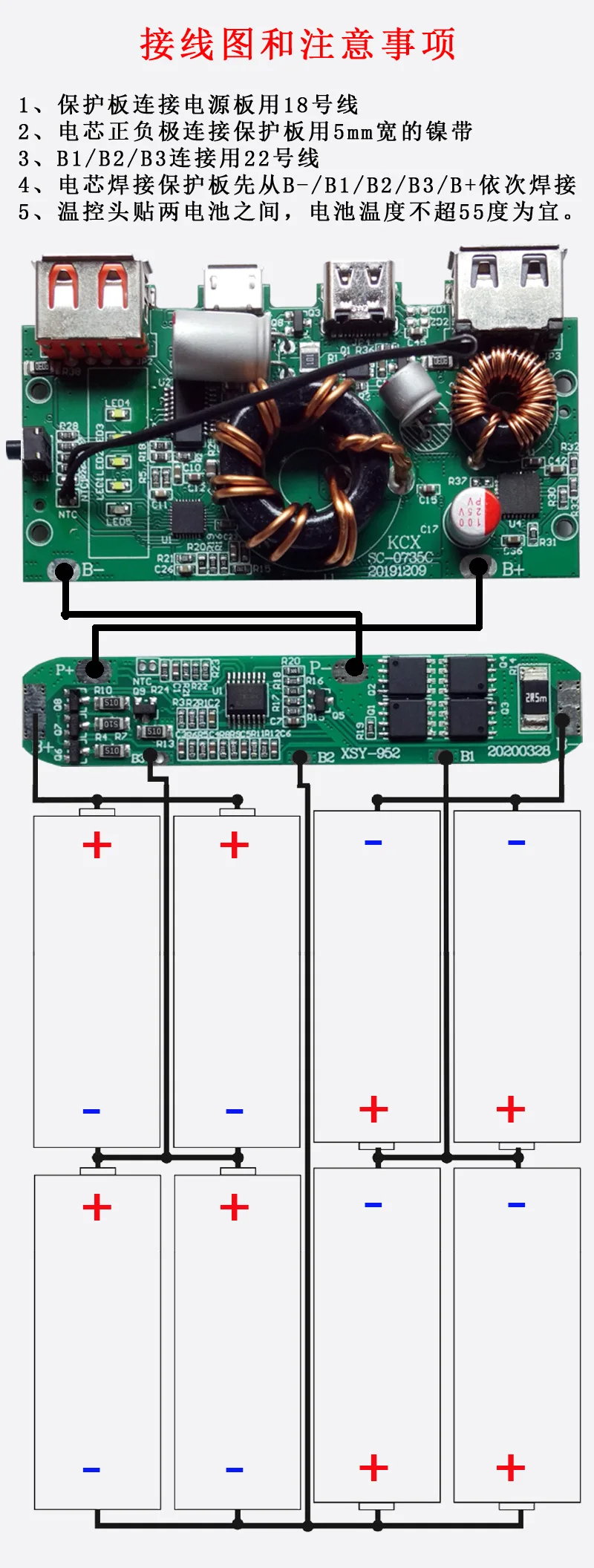 Imagem -03 - Entrada Bi-direcional Carregamento Rápido Fonte de Alimentação Móvel Kit Faça Você Mesmo Carga Pal Power Bank Placa de Circuito 20v Qc3.0 Pd100w