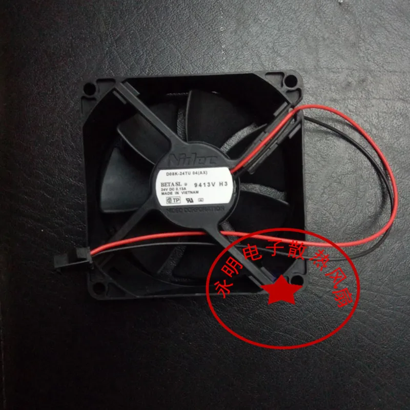 

Nidec D08K-24TU 04 Server Cooling Fan DC 24V 0.13A 80x80x25mm 2-Wire