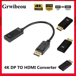 PC TV용 비디오 오디오 어댑터, 4K 디스플레이 포트-HDMI 호환 어댑터 컨버터, 수 DP-암 HD TV 케이블