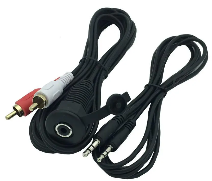 Waterproof Marine Extension Stereo Audio Cable Boat Universal 3.5mm to 2 RCA AUX USB Interface Cable Port For ATV UTV Golf Cart