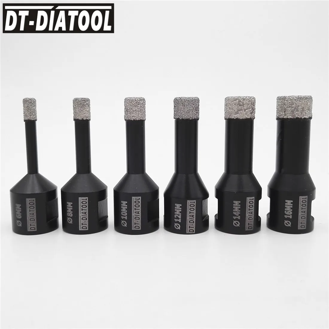 DT-DIATOOL 2pcs M14 Secco Vuoto Brasato Del Diamante di Perforazione Core Bit Foro di Piastrelle di Ceramica Seghe Granito Pietra di Marmo Punte da Trapano grit35/40