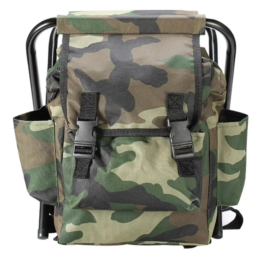 2 in 1Camouflage Outdoor Chair Bag Fishing Backpack Chair Stool Convenient Wear-resistant for Outdoor Hunting Climbing Equipment