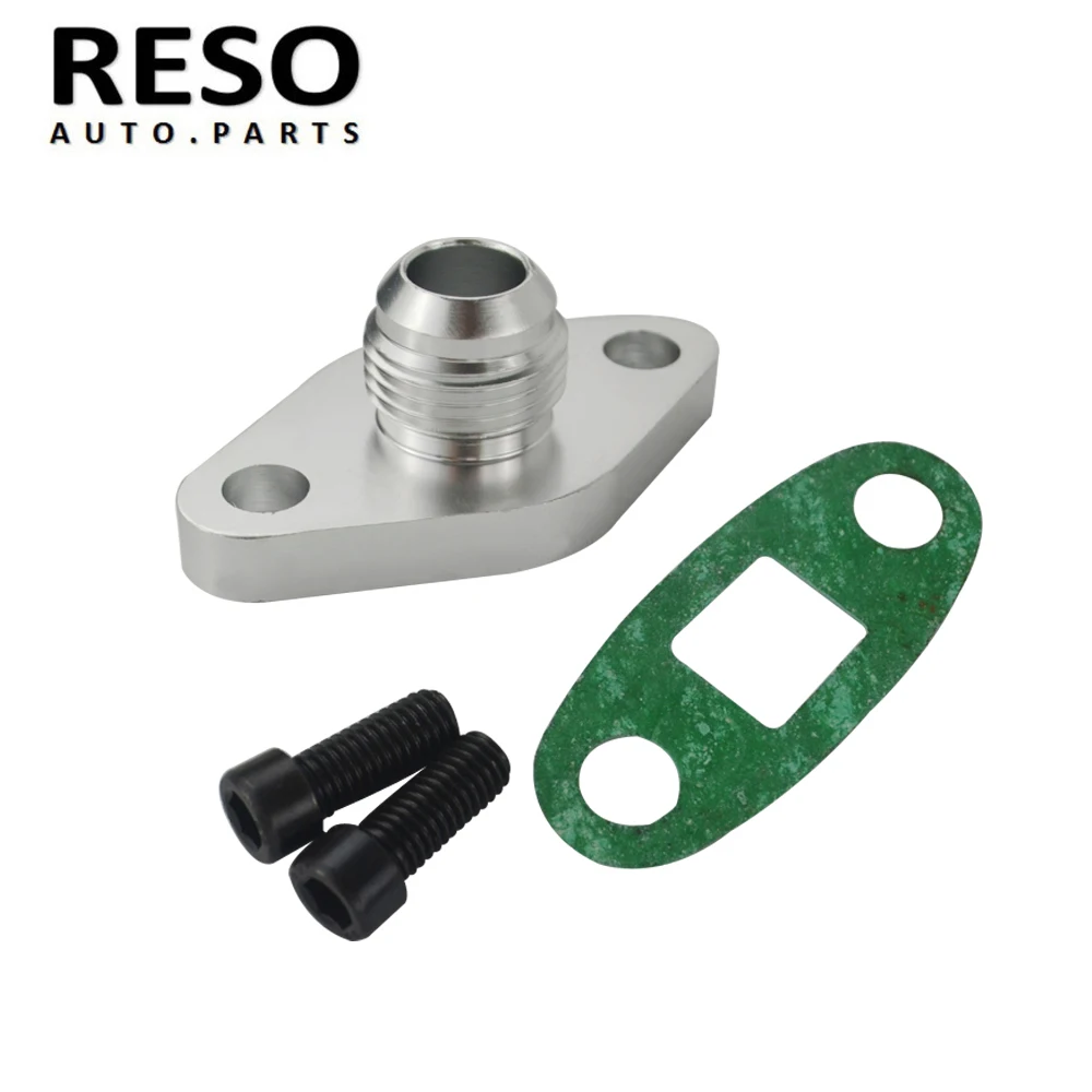 RESO--Free Shipping Turbo Oil Return/Drain   Outlet Gasket Male  AN10 10AN Flange Adapter Fittings  for TOYOTA LEXUS 1JZ 2JZ GTE