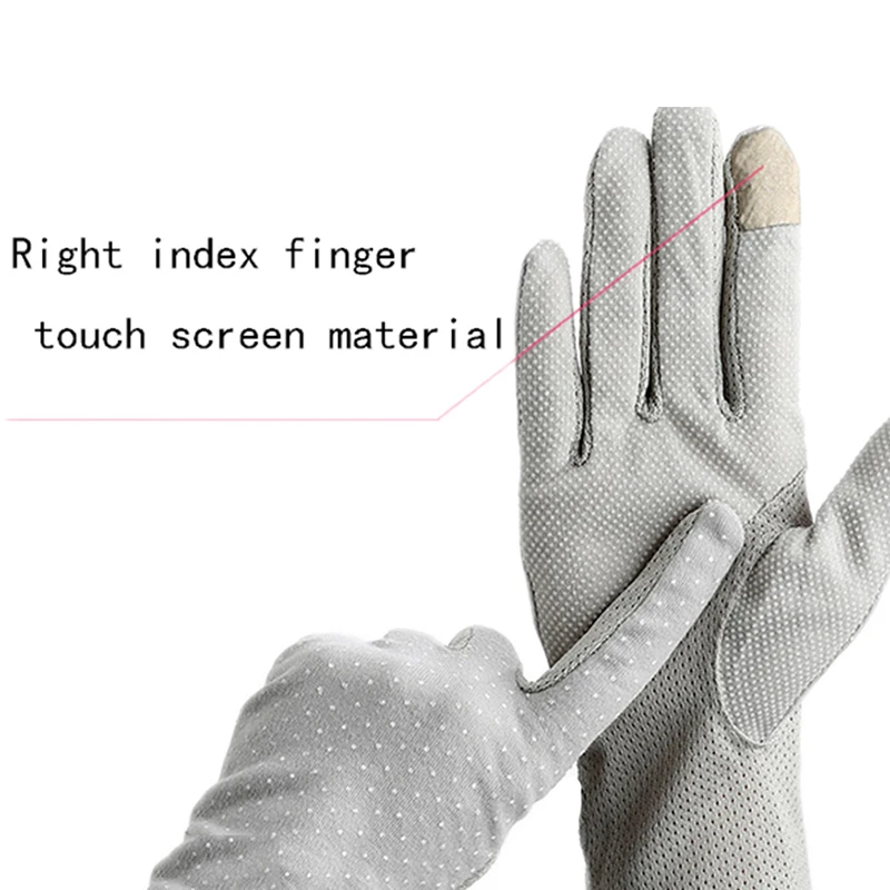 2024 New Fashion Summer Cotton Print Dot Short Non-slip Breathable Ladies Thin Sun UV Protection Gloves Driving Gloves for Women