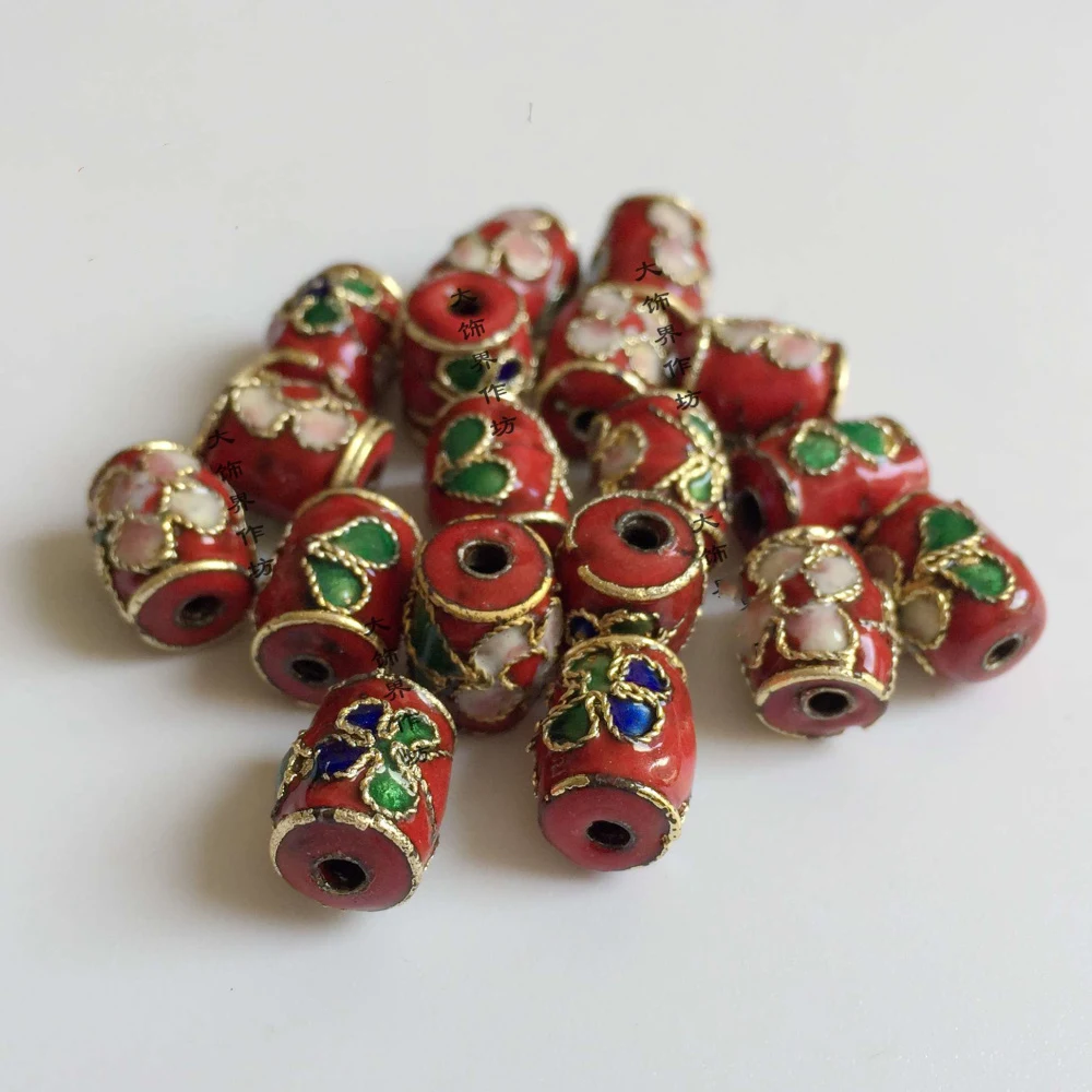 Petites perles en filigrane, 100 pièces, en émail, cloisonné, Oblong, pour la fabrication de bijoux, colliers, Bracelets, boucles d'oreilles, accessoires, vente en gros