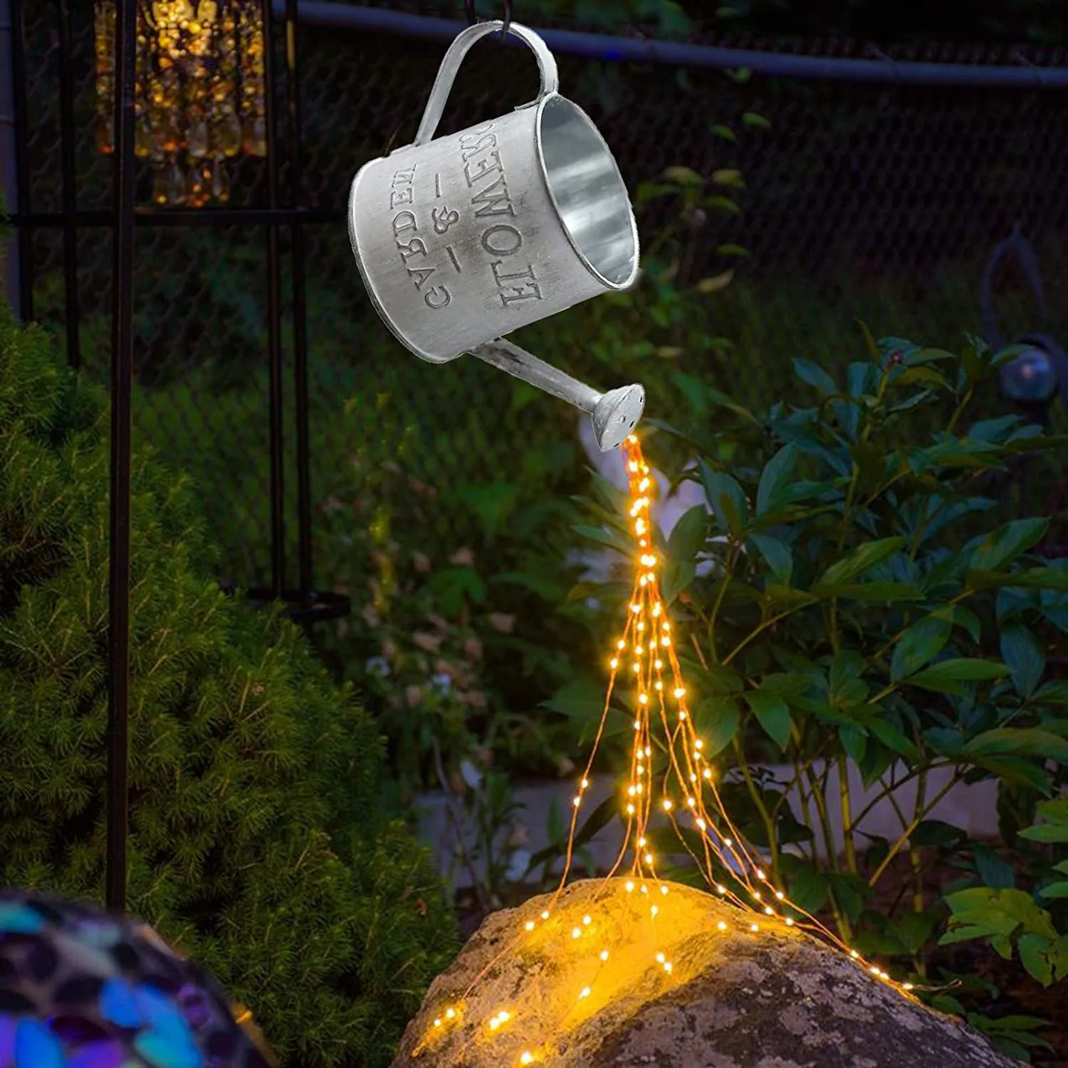 LED Star Shower Lamp Garden Art Light Watering Can Lights Waterfall Lights Outdoor Garden Decor Yard Romantic Atmosphere