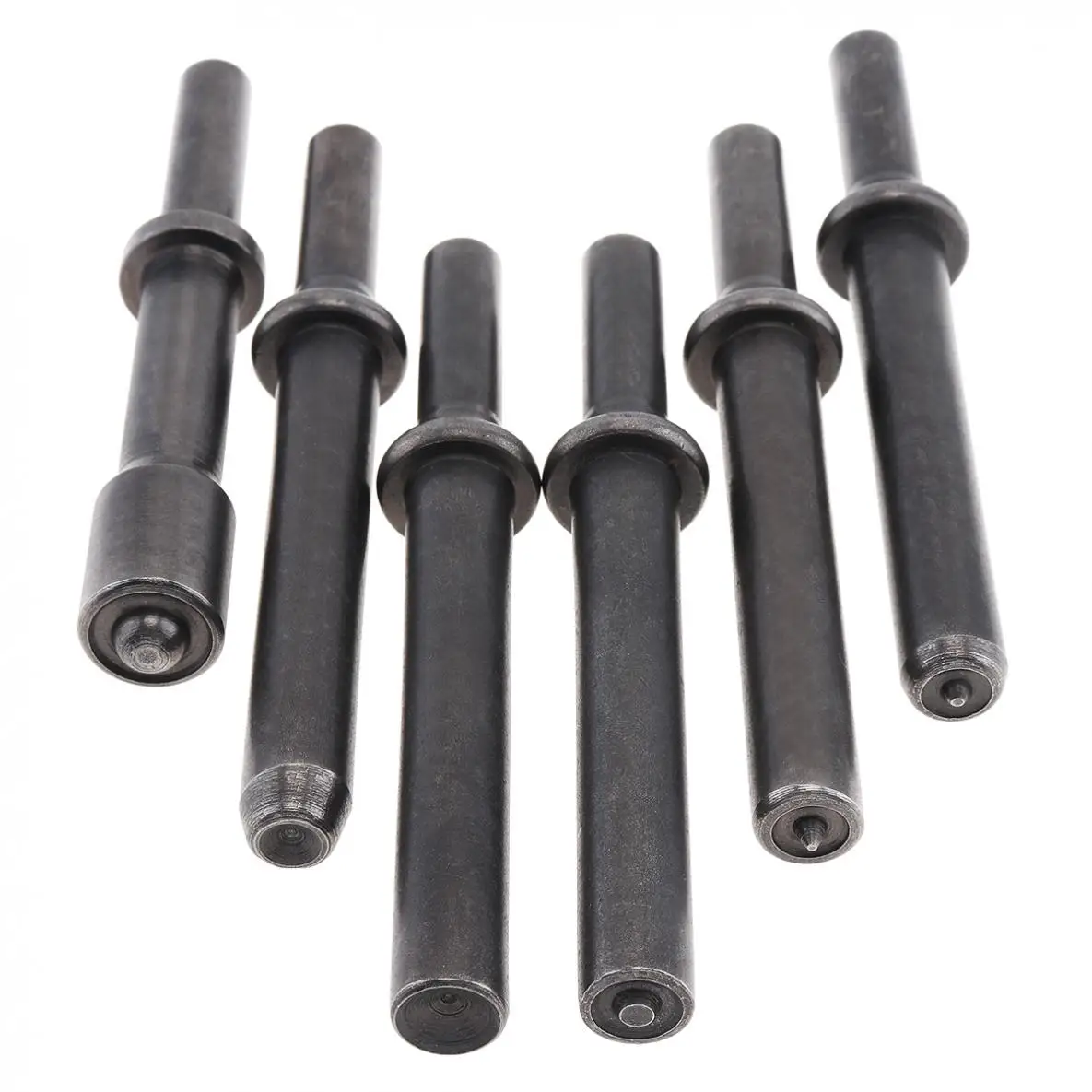 6pcs/set Hard 45# Steel Solid Air Rivet Impact Head Support Pneumatic Tools for Drilling / Rusting Removal