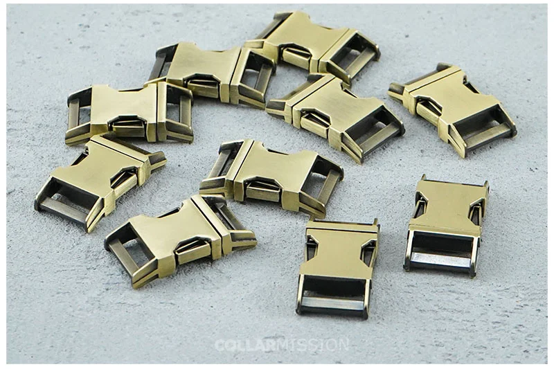 1pc Metal Colorful Side Release Curved Buckles Durable Plated Buckle 10mm, 15mm, 20mm, 25mm Dog Collar Paracord DIY Accessories