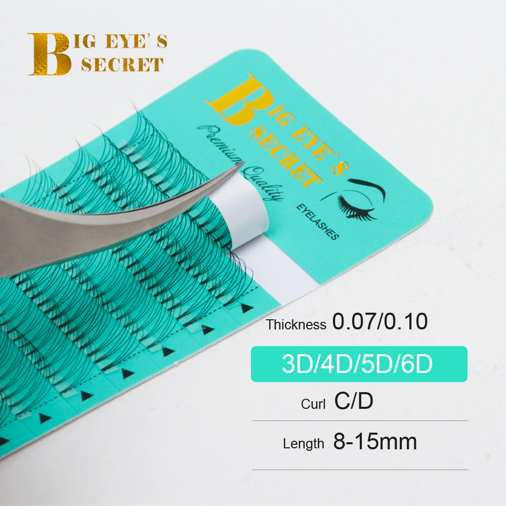 Big eye's secret 3d/4d/5d/6d Lashes Short Stem Premade Fans Russian Volume Eyelash Extensions 8-18mm Faux Mink Lashes Extension