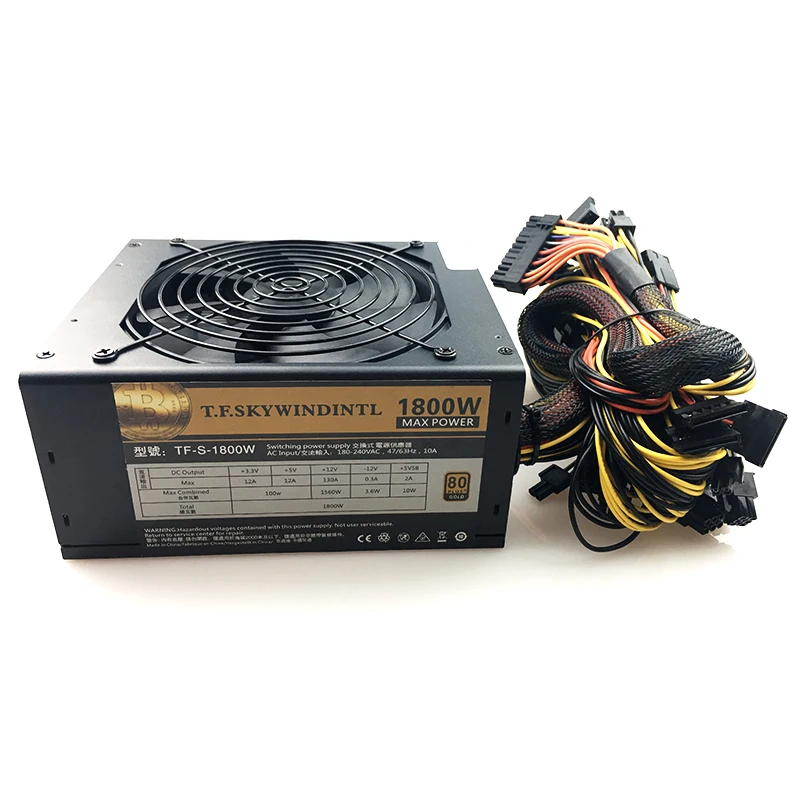 T.F SKYWINDINTL-Mineur de Bitcoin Asic, Alimentation ATX, 1800W, 1800W, 1800W, RX570, RX560, RX470