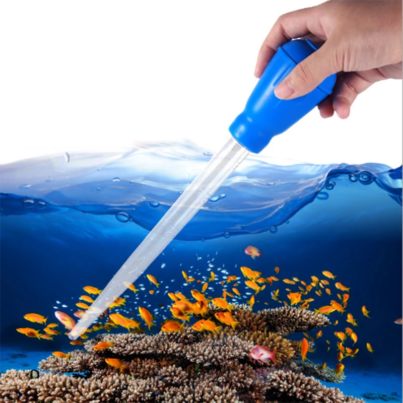 Portable Aquarium Dropper Pipette Cleaner Manual Tool Fish Tank Siphon Pump Water Changer Aquarium Pipette Supply tube28cm 30ml