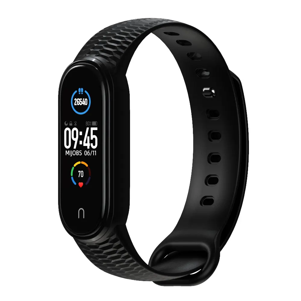 Pulseira para xiaomi mi band 5, material translúcido, para modelos xiaomi mi band 6