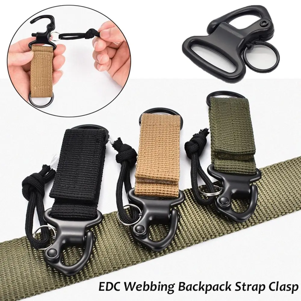 Belt Clip Camping Accessories Water Bottle Hanger Quickdraw Carabiner Tactical Holder Hooks Webbing Backpack Strap