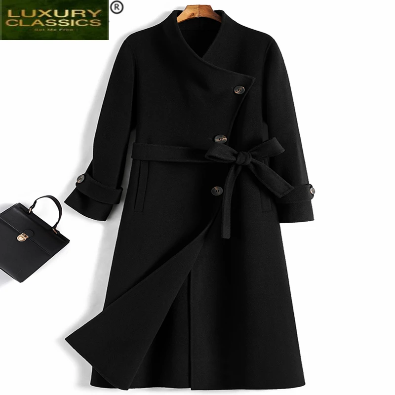 

Coat 2021 Brand Winter Women Warm Wool Coat Female Autumn Long Women's Cashmere Coats Fashion Jacket Outwear Hiver 19167