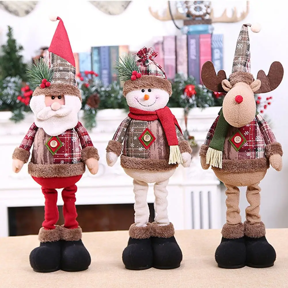 

Santa Claus Christmas Ornaments Tree Decor Elk Snowman Plush Christmas Doll Decorations For Home 2023 Navidad Pendant Gift Kids